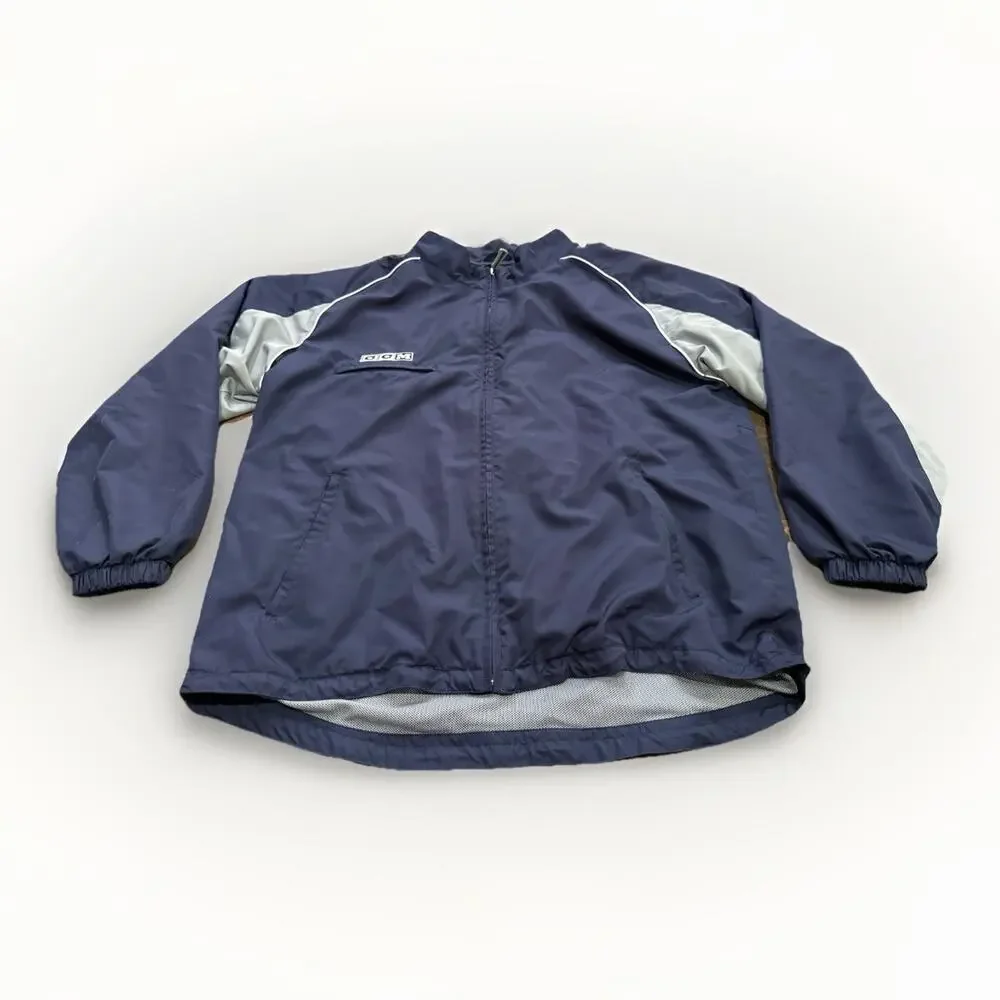 Vintage Reebok CCM Mens Blue Full Zip Hockey Warmup Windbreaker Jacket Size XL